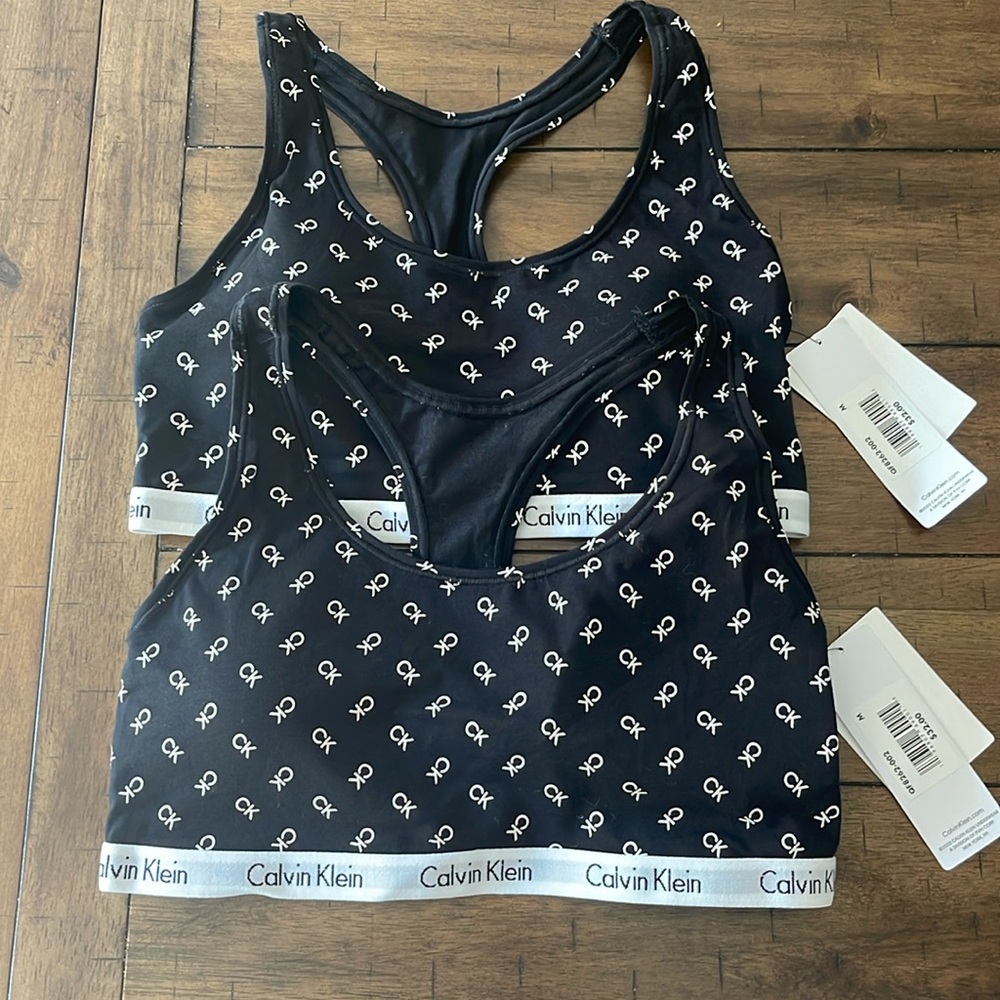 Calvin Klein set of 2 medium bralettes new
